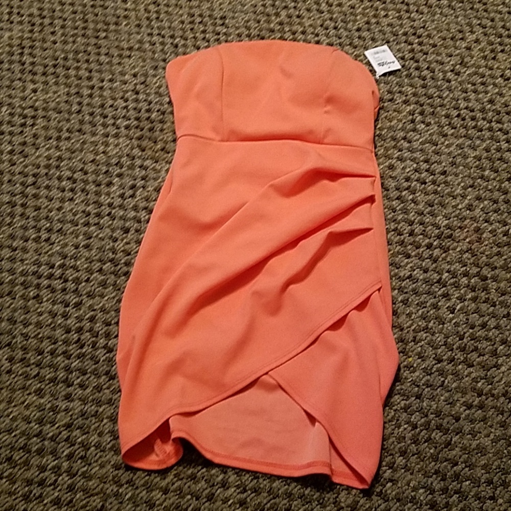 Salmon Pink Strapless Dress